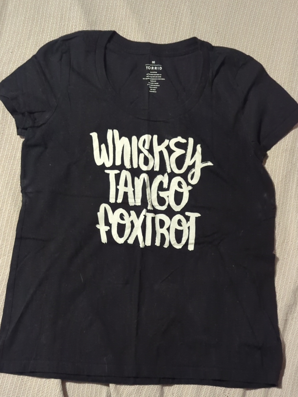torrid Black Graphic 'Whiskey Tango Foxtrot' Short Sleeve Tee